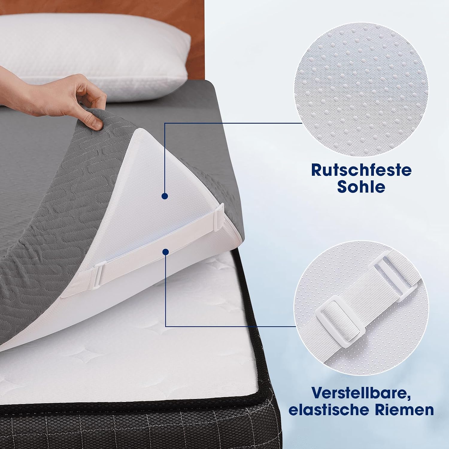 Detalle de DOPEDIO Gel Memory Foam Topper 7,5 cm