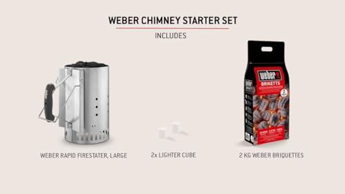 Thumbnail 1 de Weber 17631 Set Chimenea 2 kg de Briquetas + 6 Pastillas de Encendido Blancas
