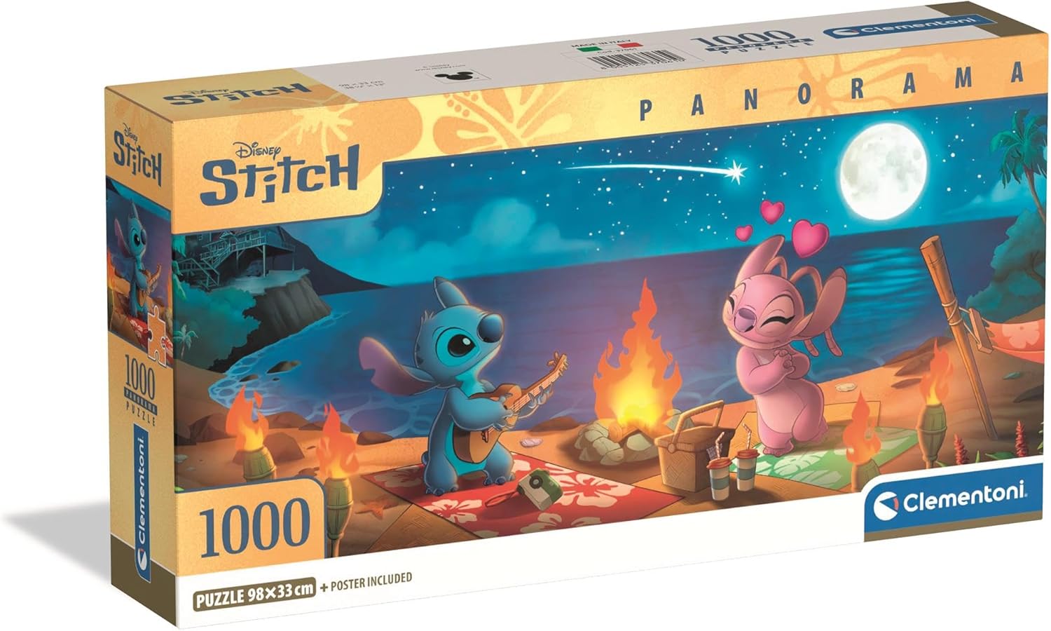 Detalle de Clementoni Puzzle Panorama Disney Stitch 1000 Teile – Großes Panorama-Puzzle, Made in Italy