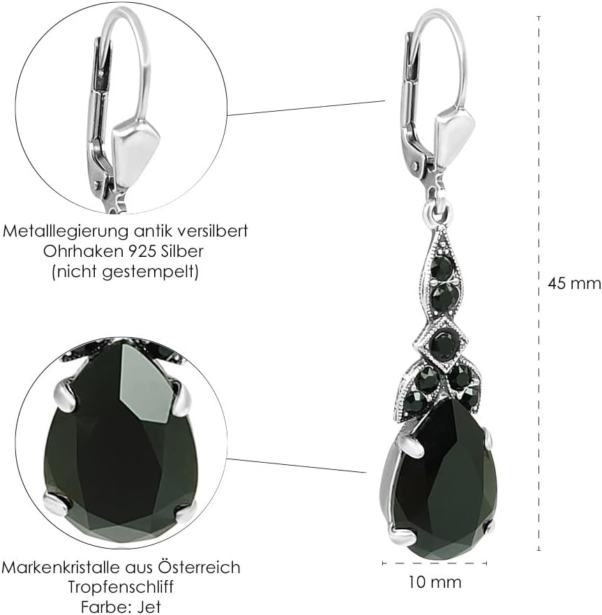 Thumbnail 5 de Jugendstil Ohrringe Silber 925 Tropfenschliff