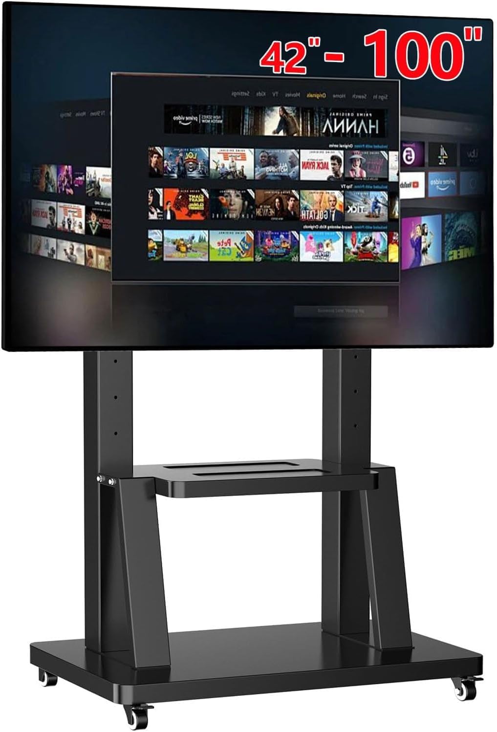 Detalle de JXMTSPW Mobile TV Stand on Wheels for 32–100 inch Displays