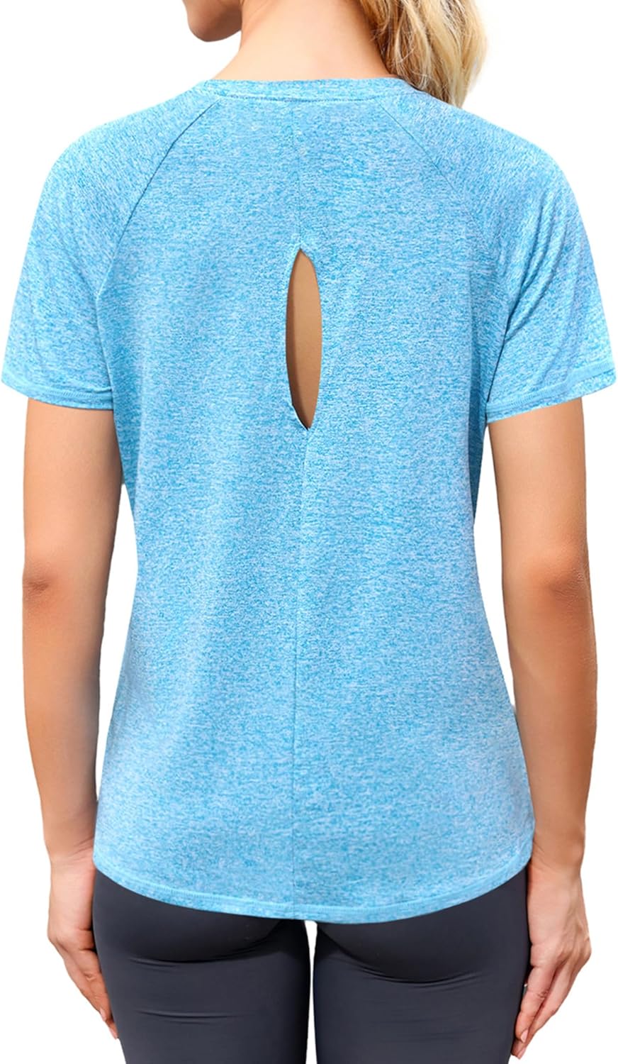 Thumbnail 1 de Gyabnw T-shirt de sport femme à manches courtes col rond – tissu respirant et séchage rapide
