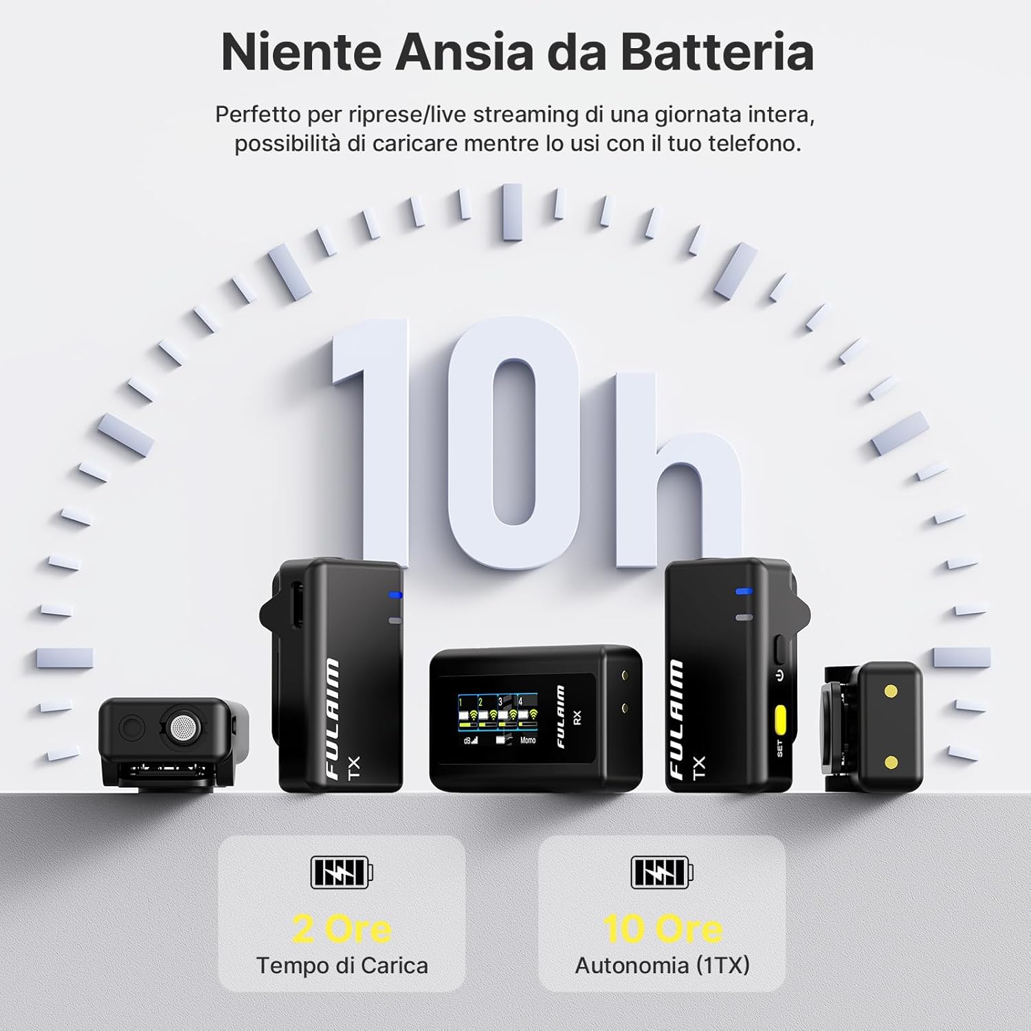 Detalle 2 de FULAIM X6 Sistema Microfonico Wireless 4 Canali