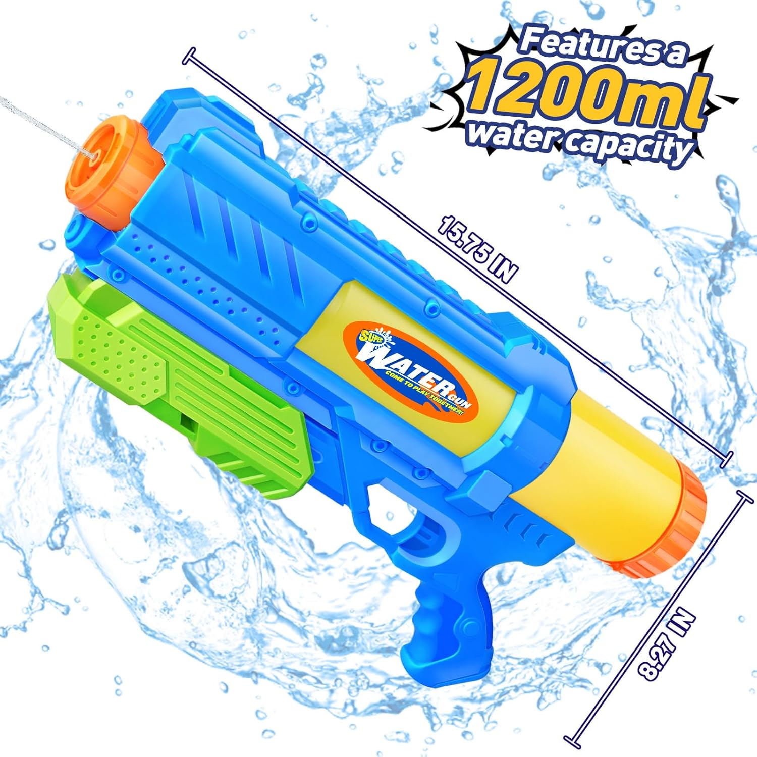 Thumbnail 1 de Super Water Gun for Kids & Adults: 2 Pack (1200CC) with Long Range Blaster