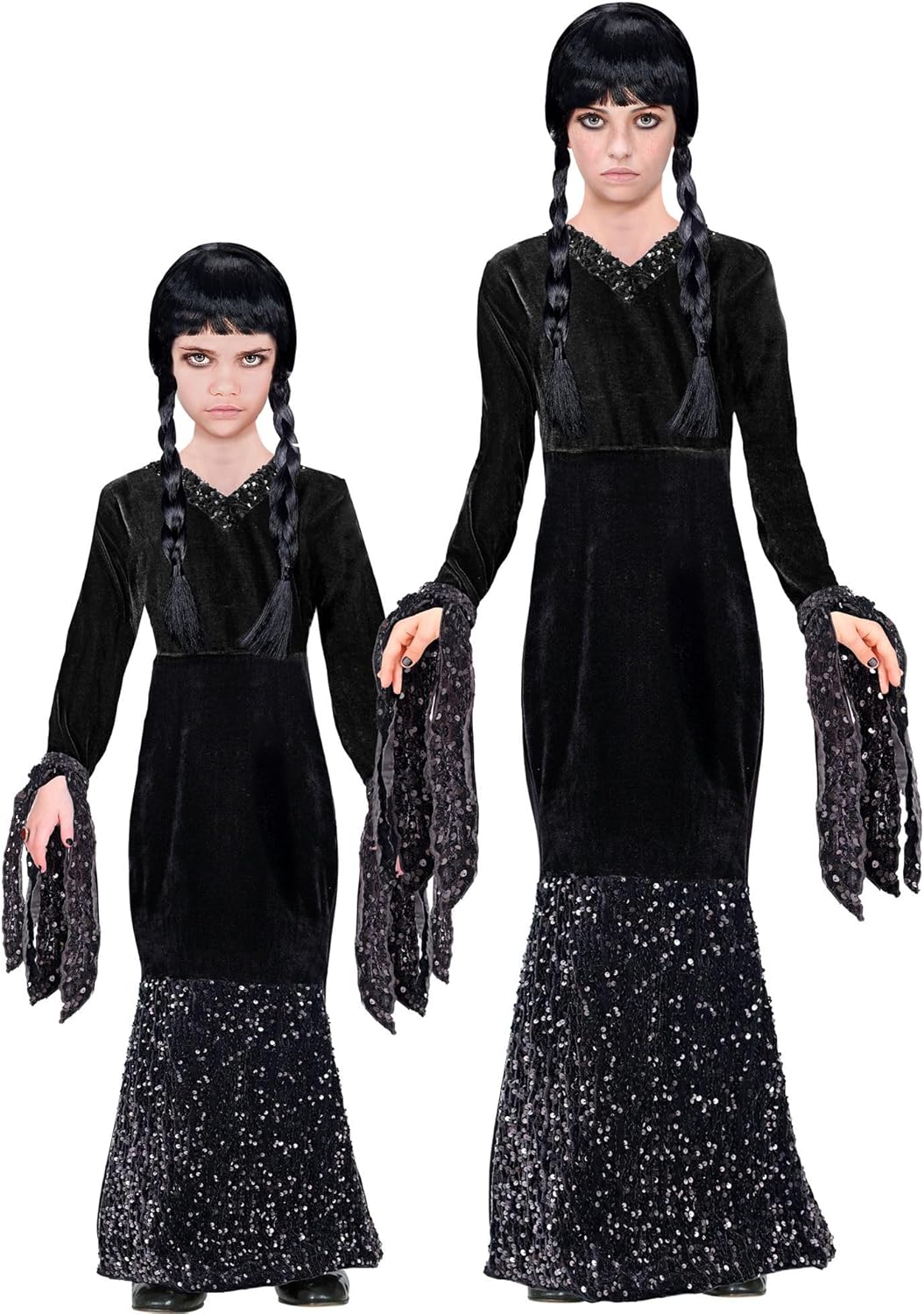 Thumbnail 6 de WIDMANN MILANO Party Fashion Dark Girl Kinderkostüm (langes schwarzes Kleid) – Gothic-Look für Halloween & Karneval
