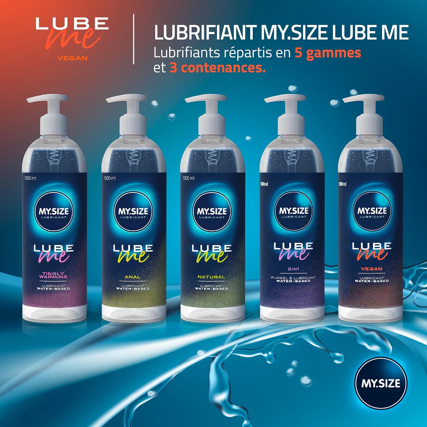 Detalle 2 de MY.SIZE Lube Me Premium 1000 ml 💧