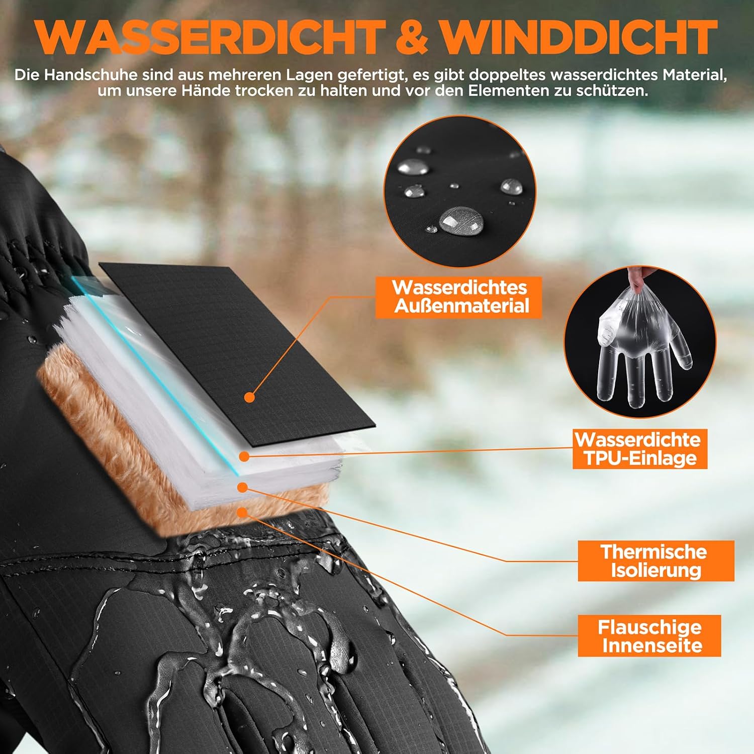 Detalle 2 de Rivmount Thermo-Winterhandschuhe RG802 für Herren & Damen