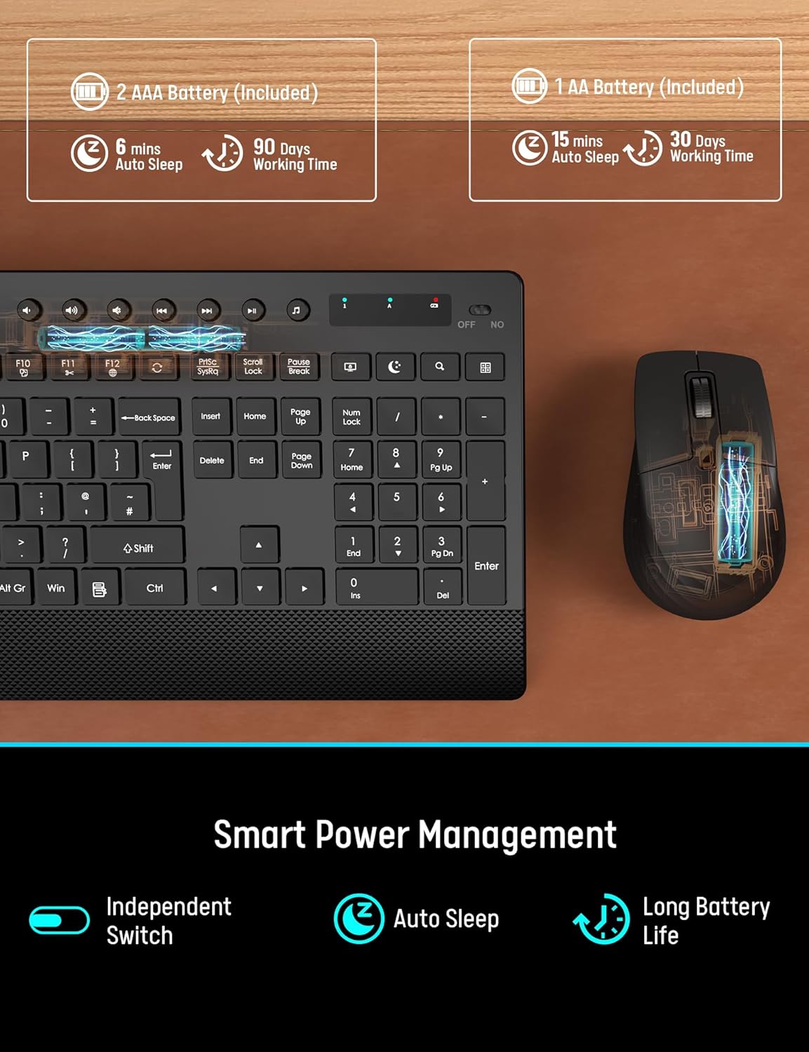 Thumbnail 4 de Wireless Keyboard and Mouse Combo 2.4GHz ⌨️
