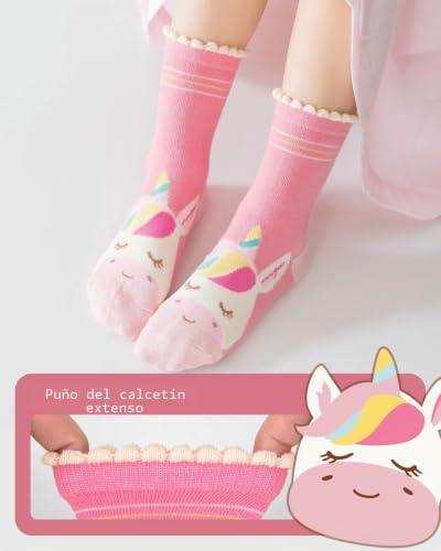 Detalle de Kyopp calcetines antideslizantes infantiles, 5 pares con animales, 4-6 años