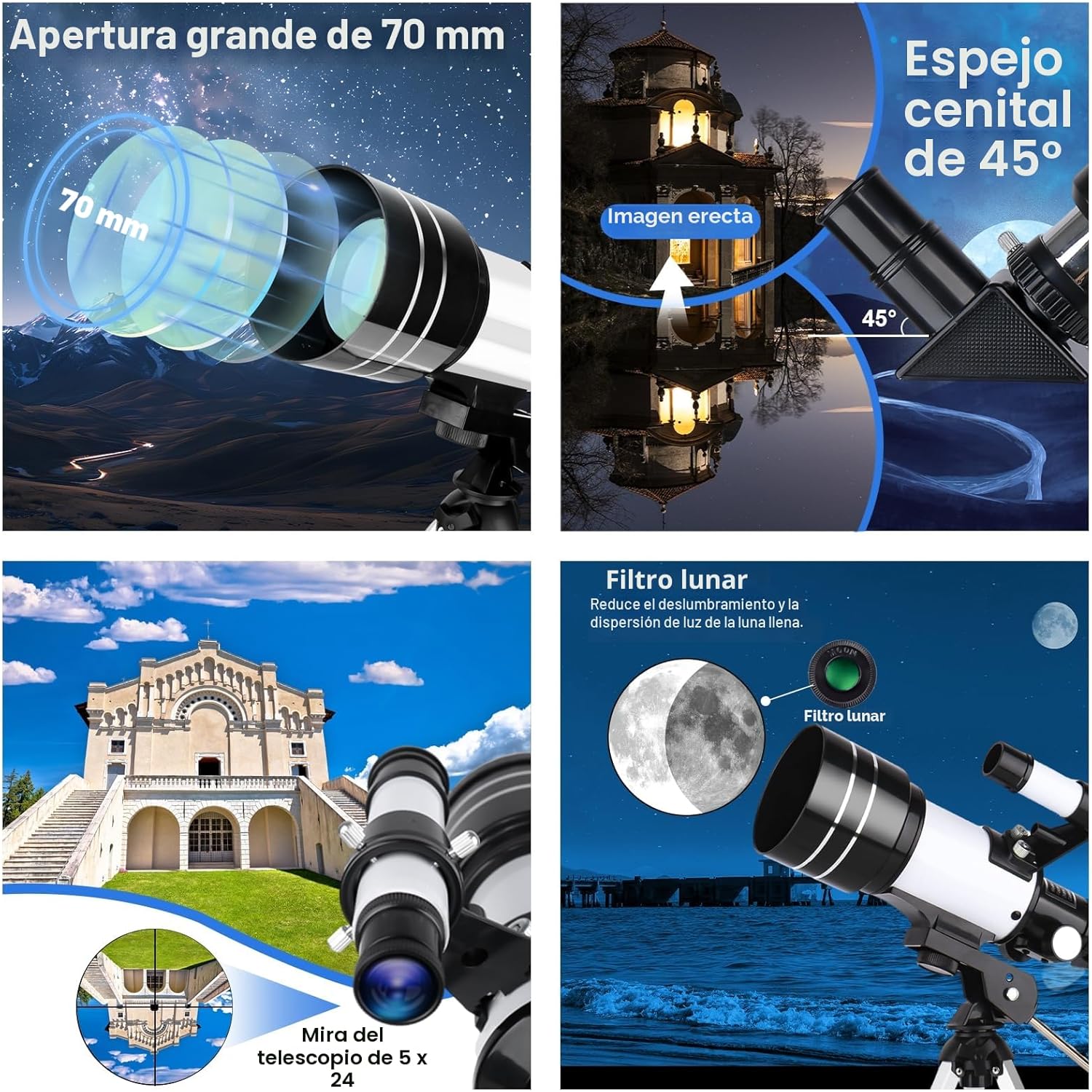Thumbnail 5 de Misilmp Telescopio 70 mm para principiantes