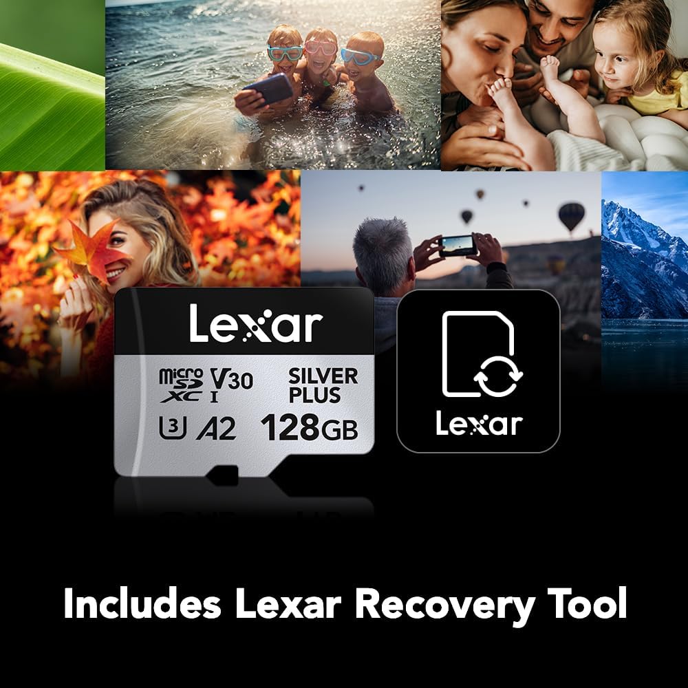 Detalle de Lexar Professional SILVER PLUS LMSSIPL128G-BNANU microSDXC 128GB UHS-I V30 最大読込205MB/s