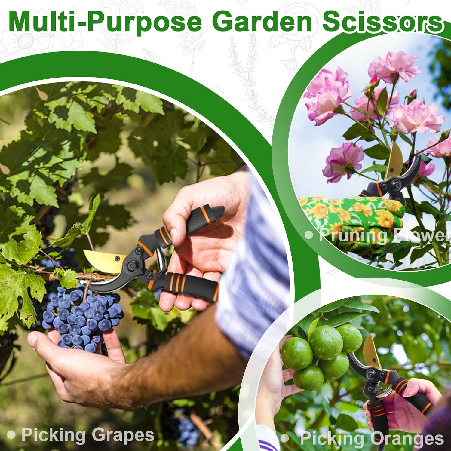 Thumbnail 4 de Garden Secateurs 2PCS bypass pruning shears