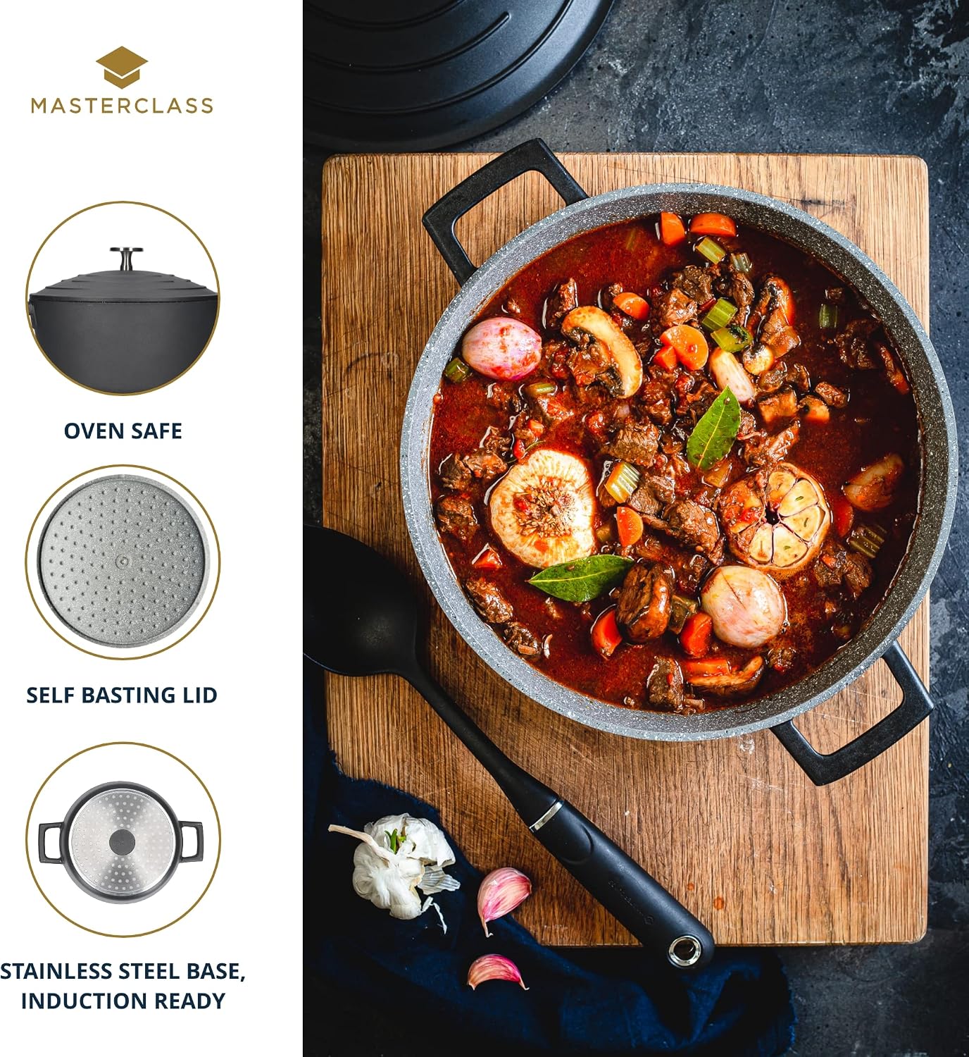 Thumbnail 4 de MasterClass Cazuela Grande 5L, Aluminio Fundido, Inducción 🍲