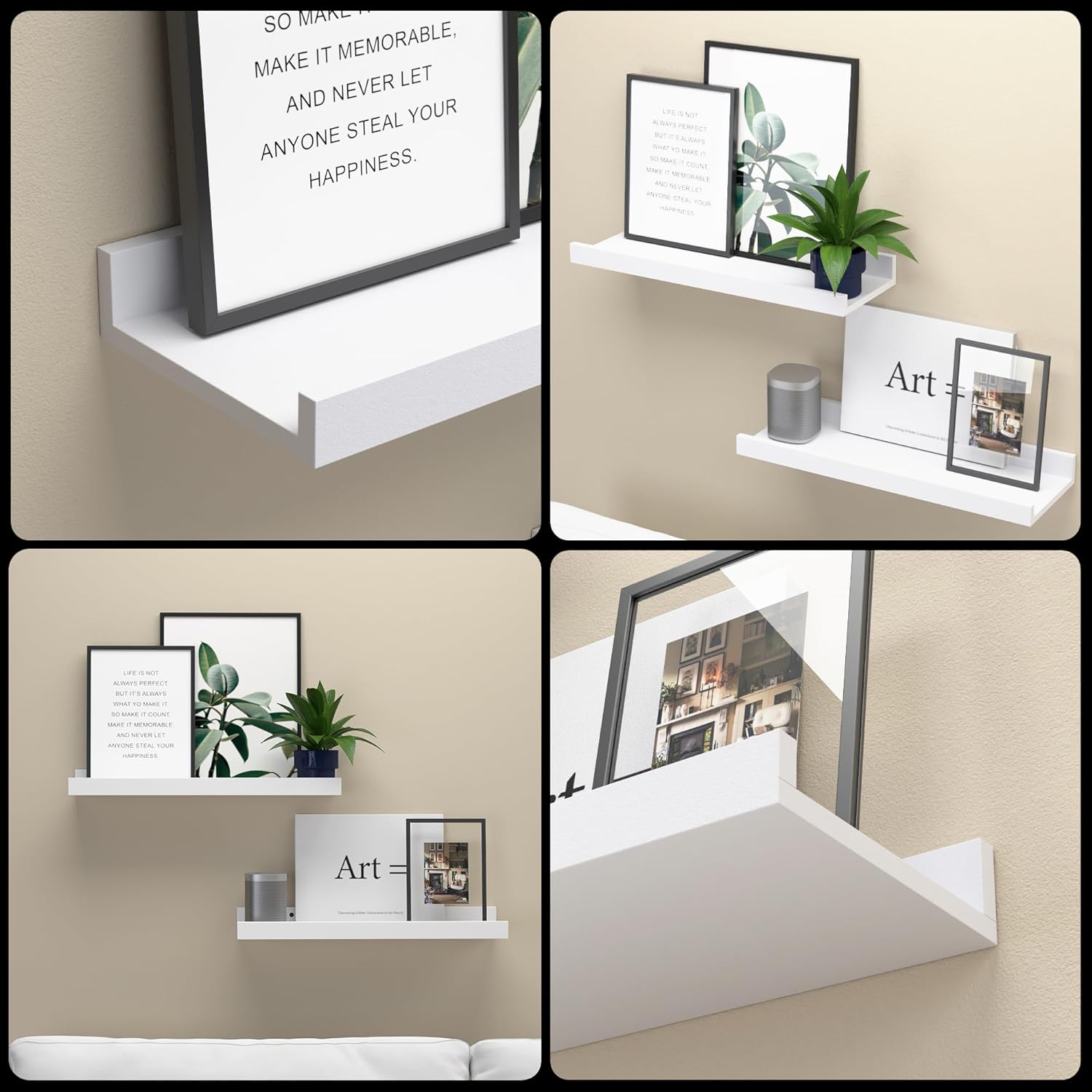 Thumbnail 3 de Boswillon Floating Shelves Set of 2 — White 🪵