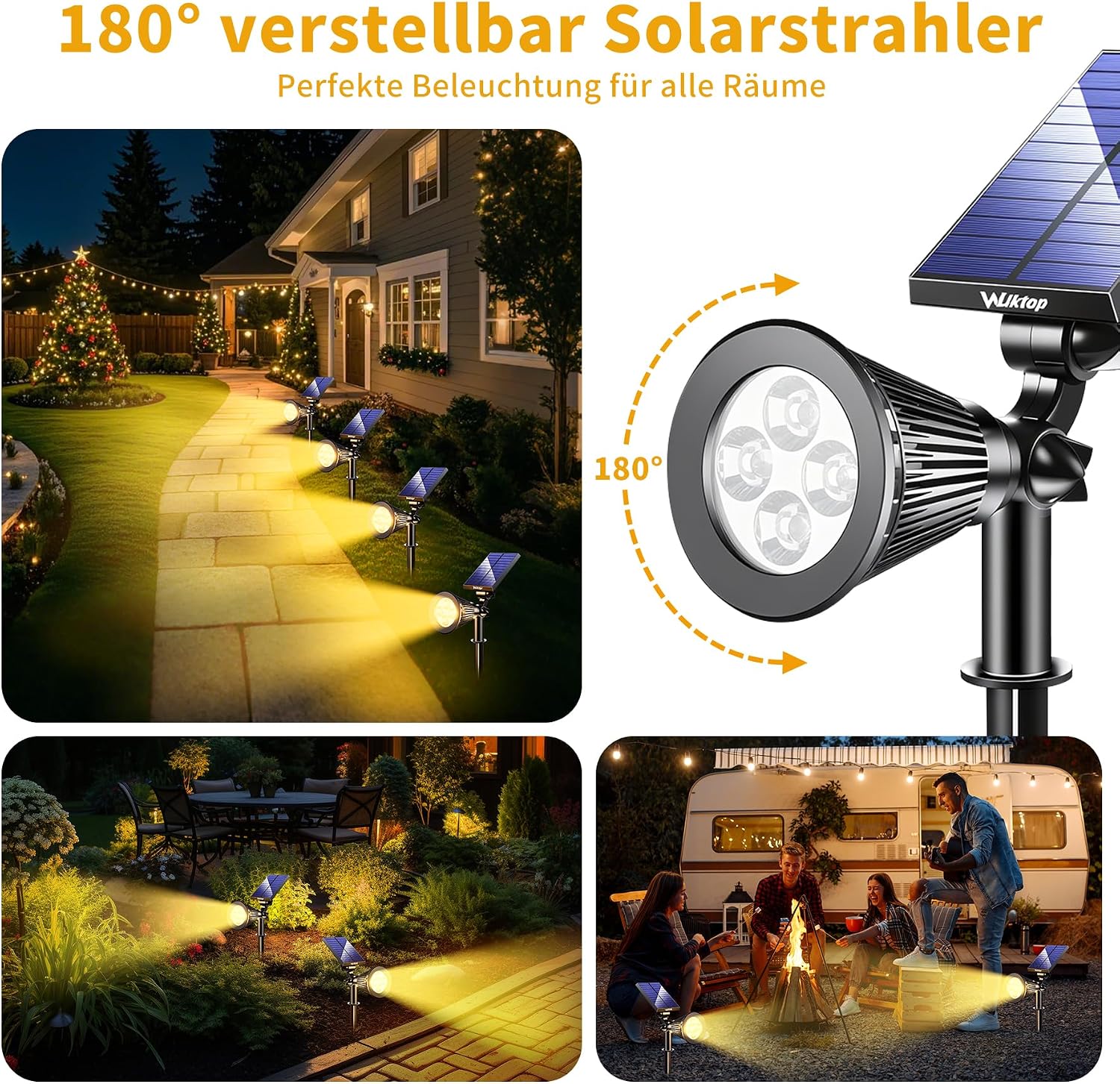 Thumbnail 3 de Wilktop Solar Spotlight, 3:e versionen – solcellsdrivna LED-spotlights, 2-pack