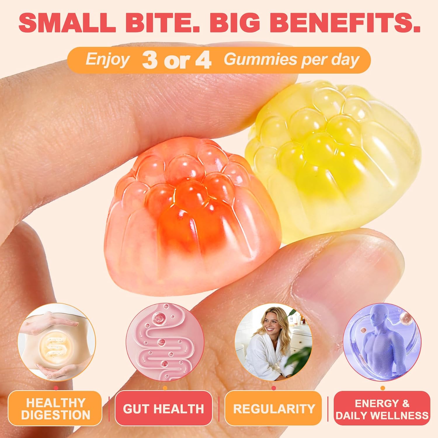 Detalle de LanranBee Fiber Gummies, 120 Count