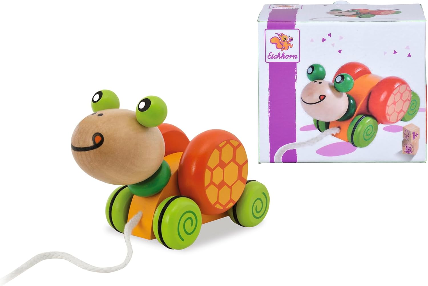 Thumbnail 5 de Eichhorn 100005553 – Jouet à tirer Tortue en bois, 15 cm