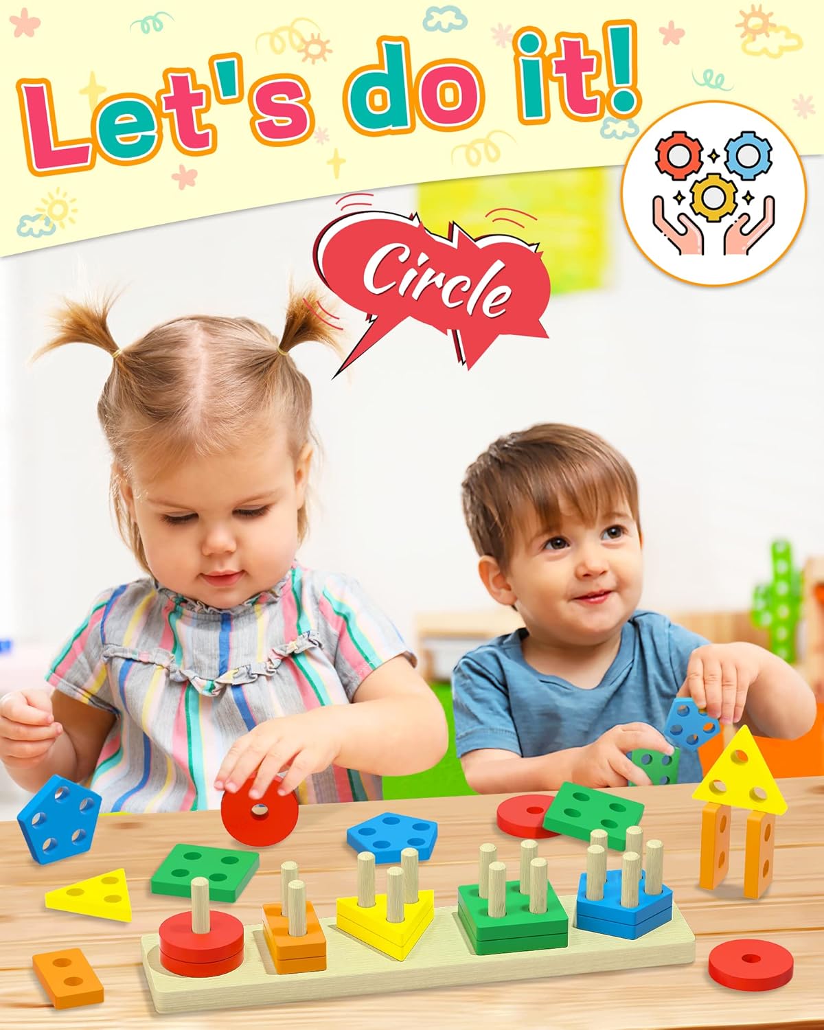 Detalle 2 de Zartores Montessori Shape Sorter 20 pcs