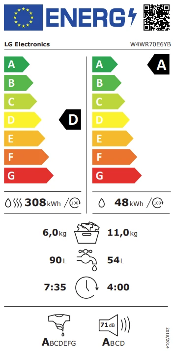 Thumbnail 1 de LG W4WR70E6YB Waschtrockner – 11/6 kg, TurboWash 360, Allergy Care, Smart ThinQ