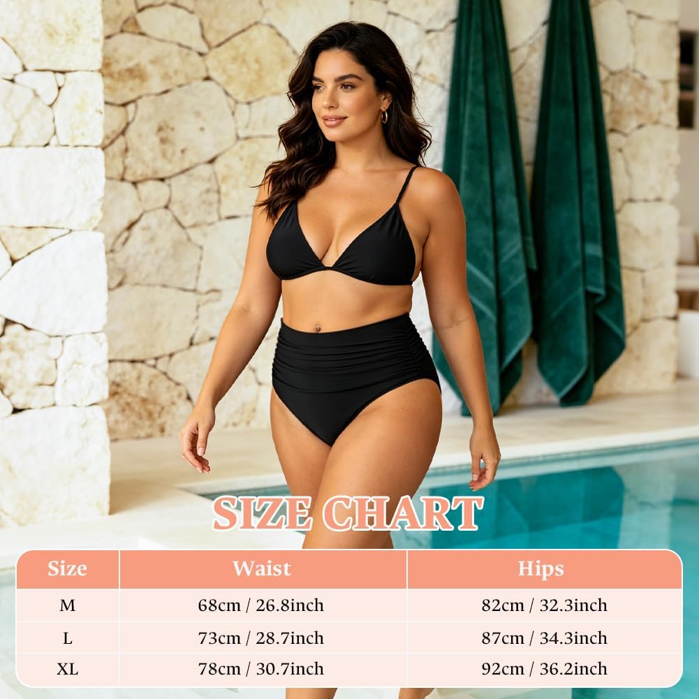 Thumbnail 2 de Bikinibroekje met hoge taille en ruches, 82% polyester en 18% elastaan
