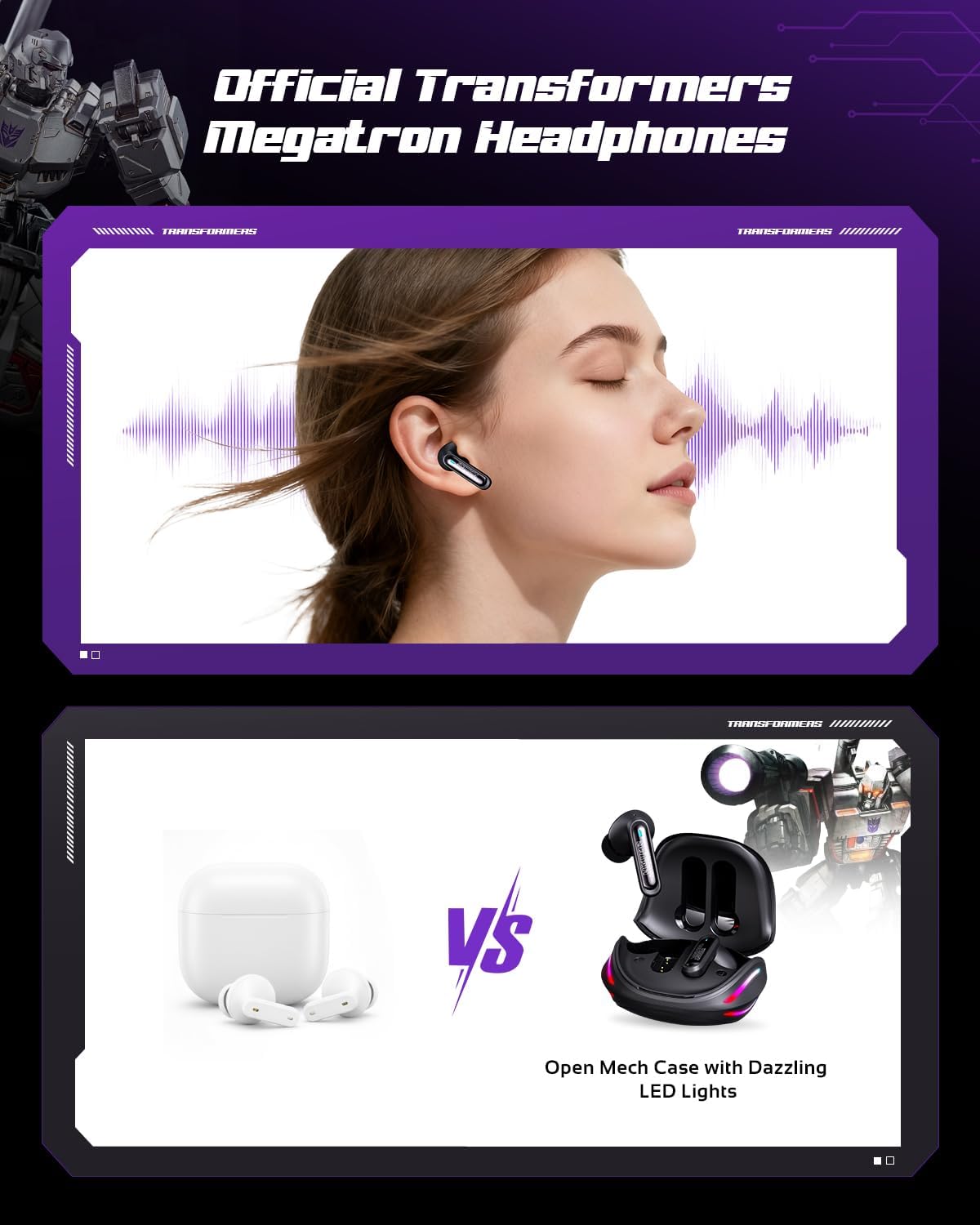 Detalle 2 de Transformers Official Bumblebee Wireless Gaming Earbuds