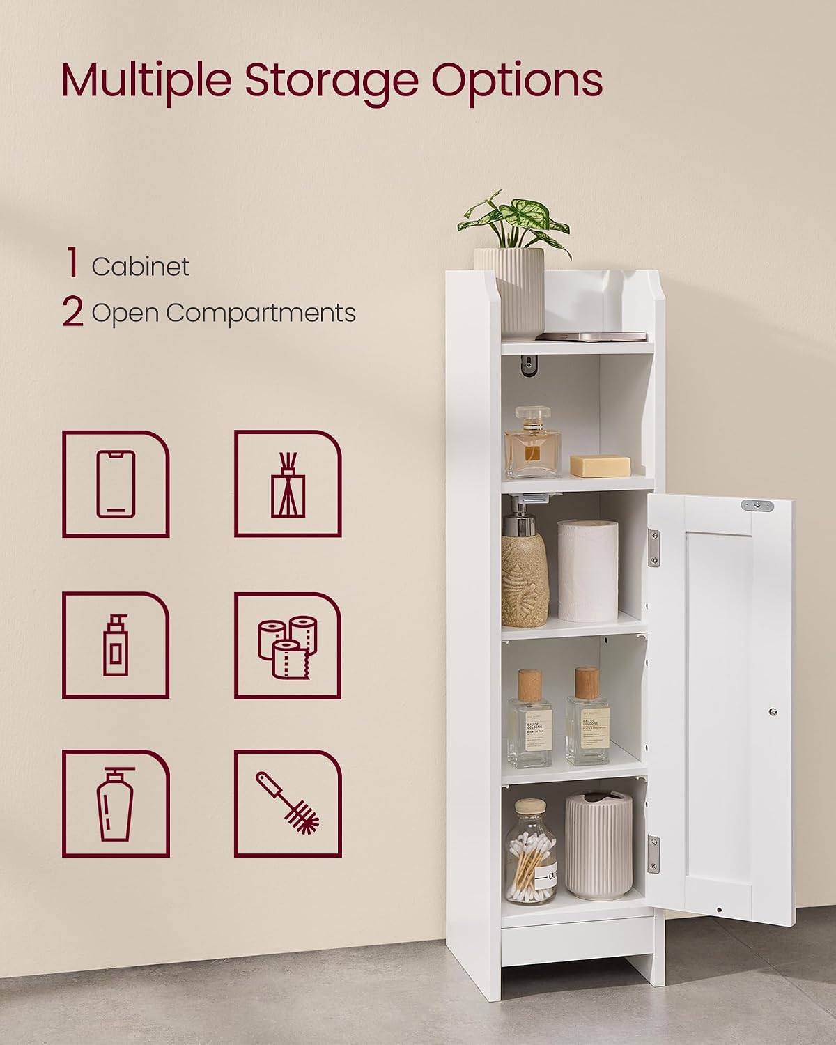 Detalle de VASAGLE Corner Storage Cabinet, 31.5-Inch