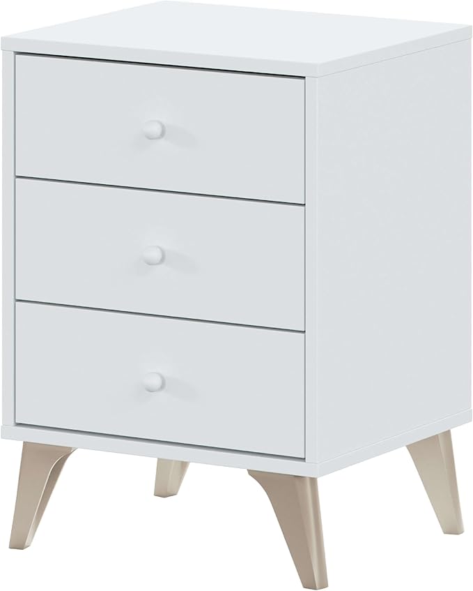 Detalle de Habitdesign Sweet 🌙 Mesita 3 Cajones Blanco Artik