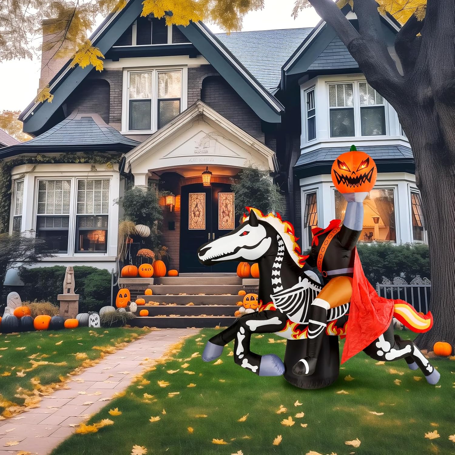 Detalle de WBHome Halloween Inflatable Headless Horseman, 9 Ft