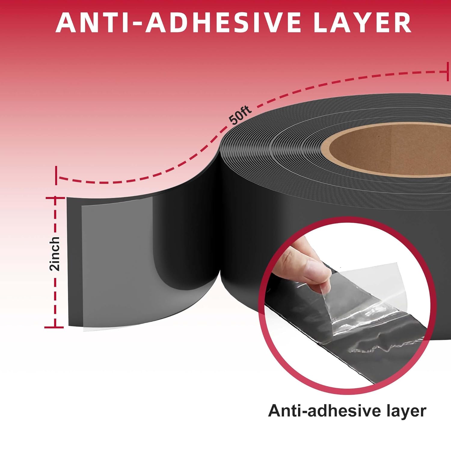 Detalle de MOLYLY Butyl Joist Tape 2 inch (2" x 50') — 10 Rolls Waterproof Deck Joist Flashing Tape