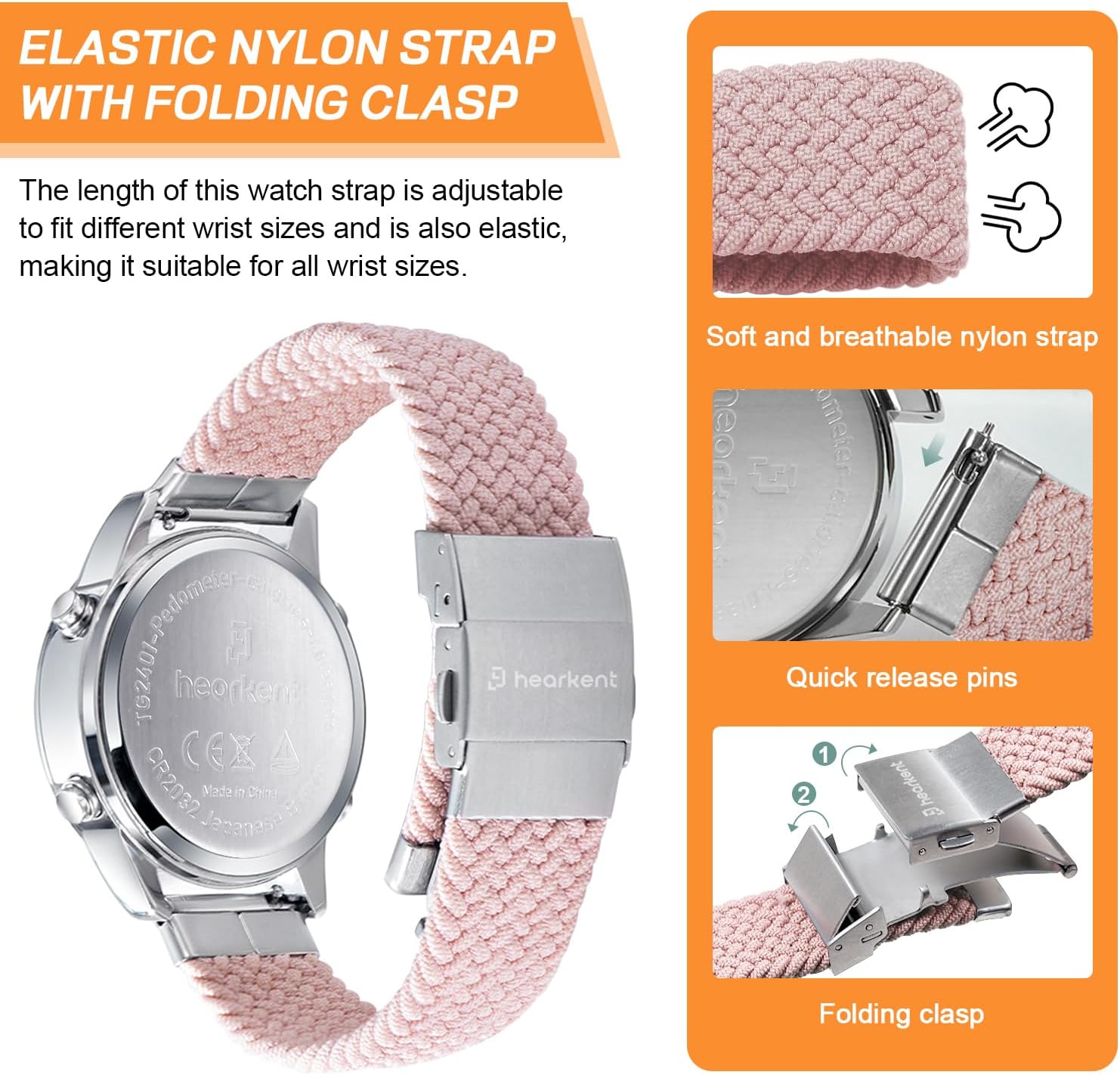 Thumbnail 4 de Hearkent Pedometer Watch for Women – Non-Bluetooth step tracker with LCD display and 30M waterproofing