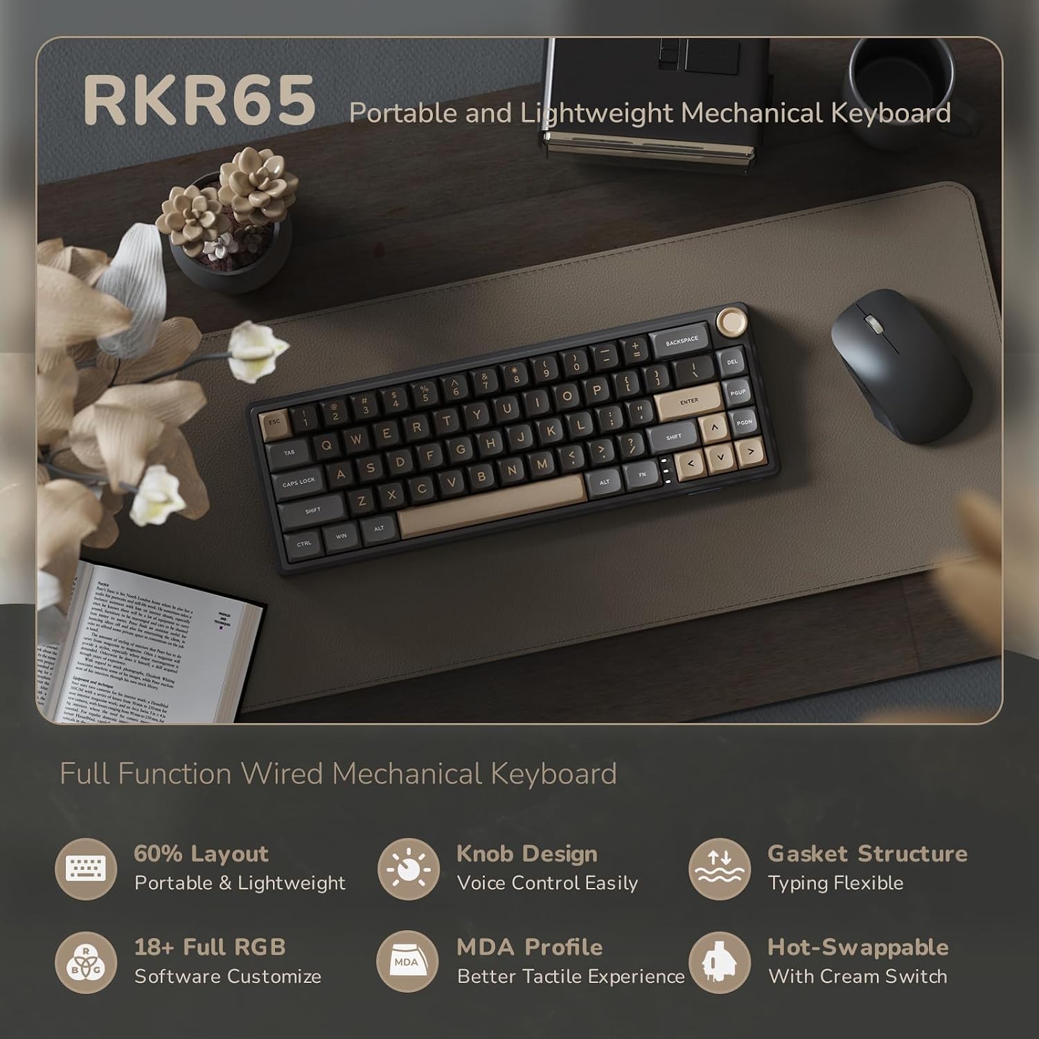 Detalle 2 de RK ROYAL KLUDGE R65 60% Mechanical Keyboard ⌨