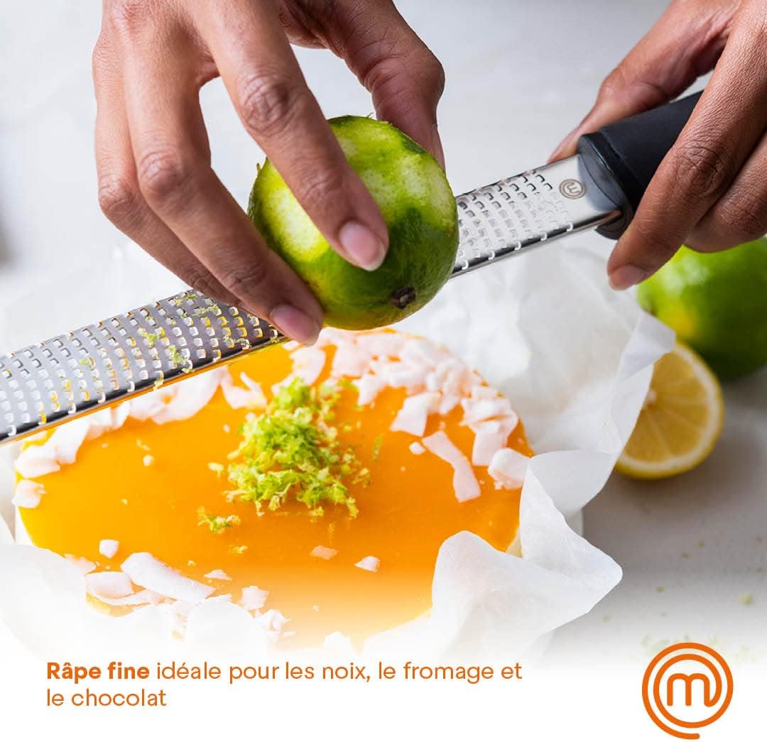 Detalle 2 de MasterChef Zesteur d’agrumes & râpe fine manuelle : râper fin et zestes précis (34,5 cm)
