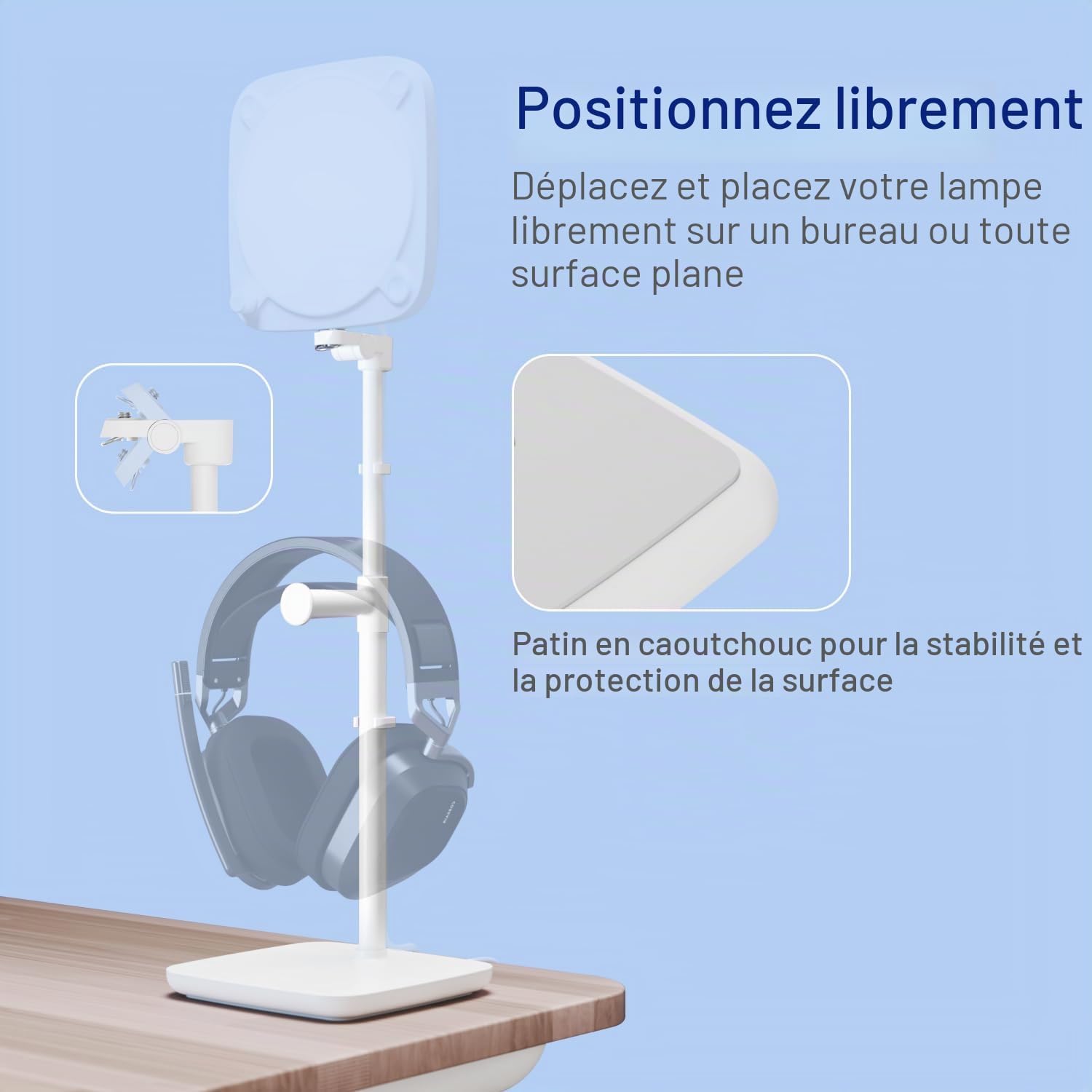 Detalle de Elgato Stand pour Key Light Neo – Support de Bureau robuste et ajustable avec base lestée