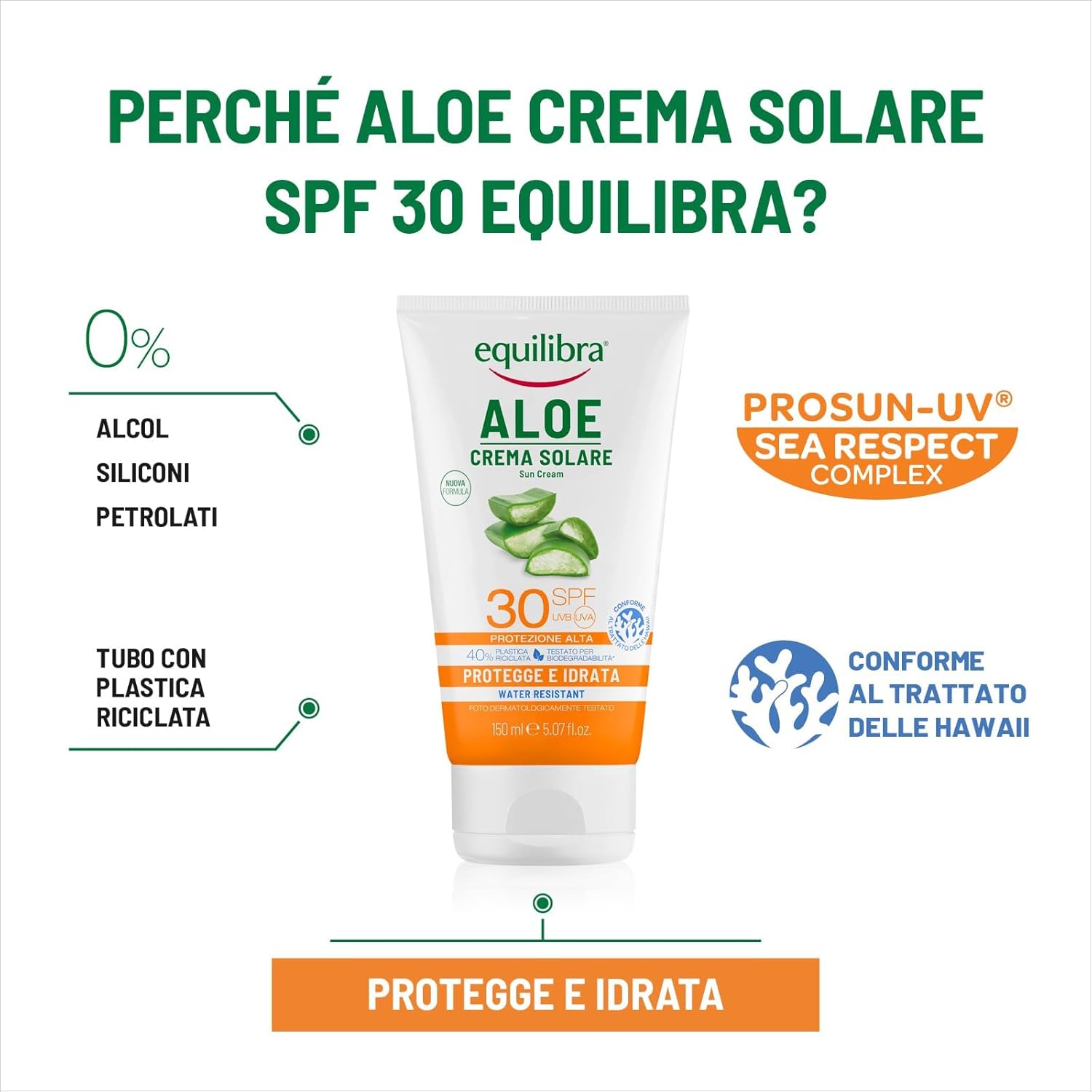 Thumbnail 3 de equilibra Solari Aloe Crema Solare SPF 30 – Protezione idratante con Aloe Vera, Vitamine e Oli nutrienti, 150 ml