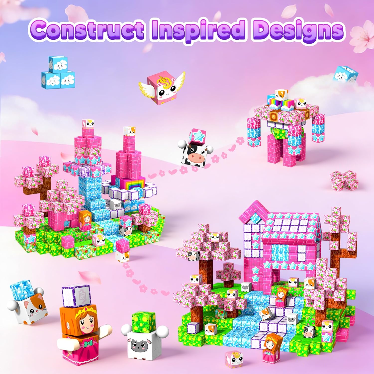 Thumbnail 2 de COOLJOIN Construction magnétique 165 pièces pour enfants – Cube magnétique Montessori dès 3 ans