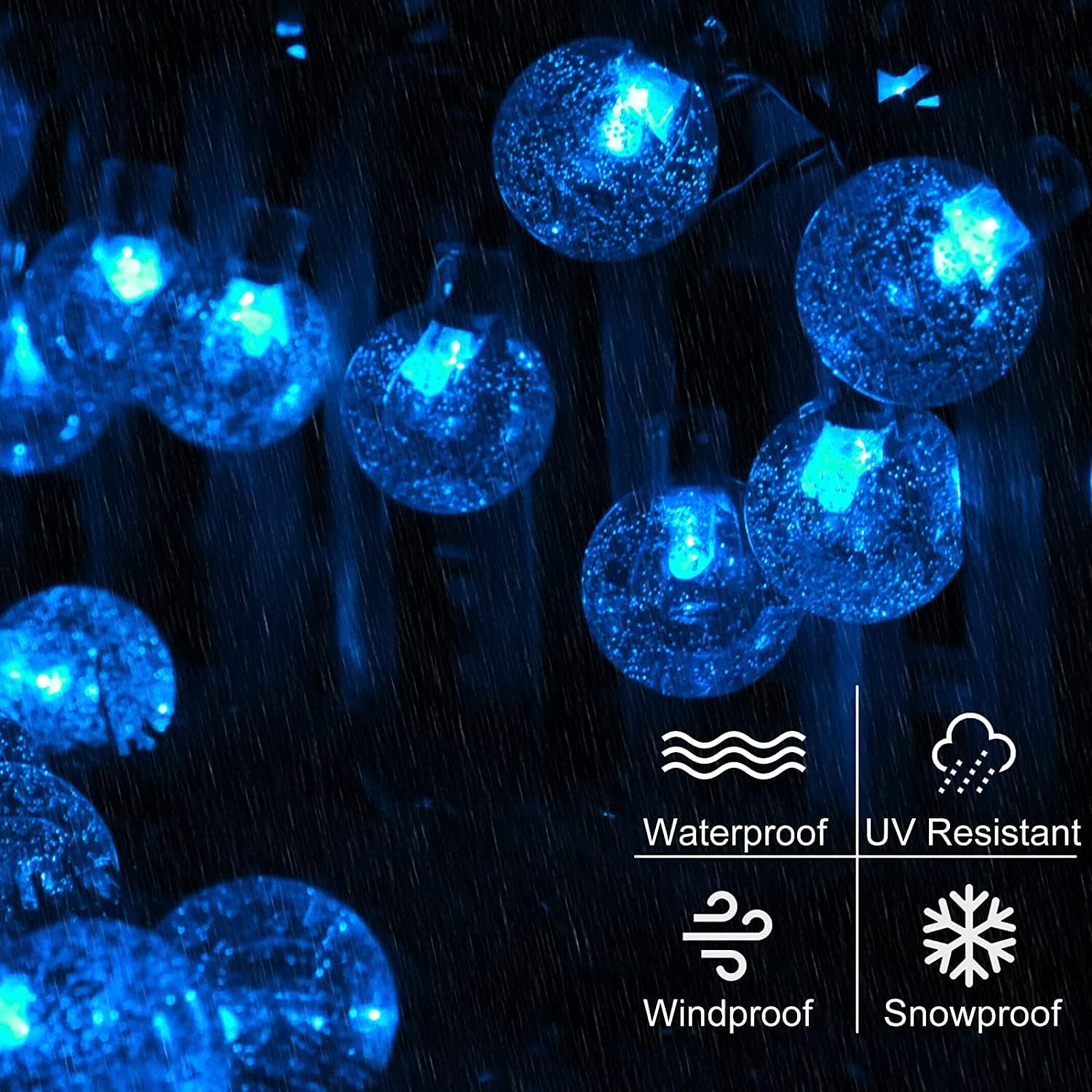 Thumbnail 1 de Lezonic Solar Fairy Lights Outdoor – 50LED 23ft Solar String Lights (Blue)