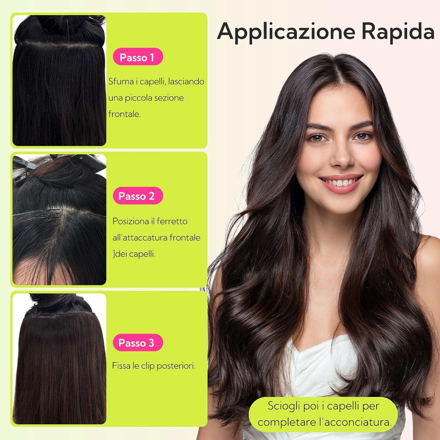 Detalle de hotbanana Extension Capelli Veri con Filo Invisibile, 35 cm — Capelli Umani Remy Lisci
