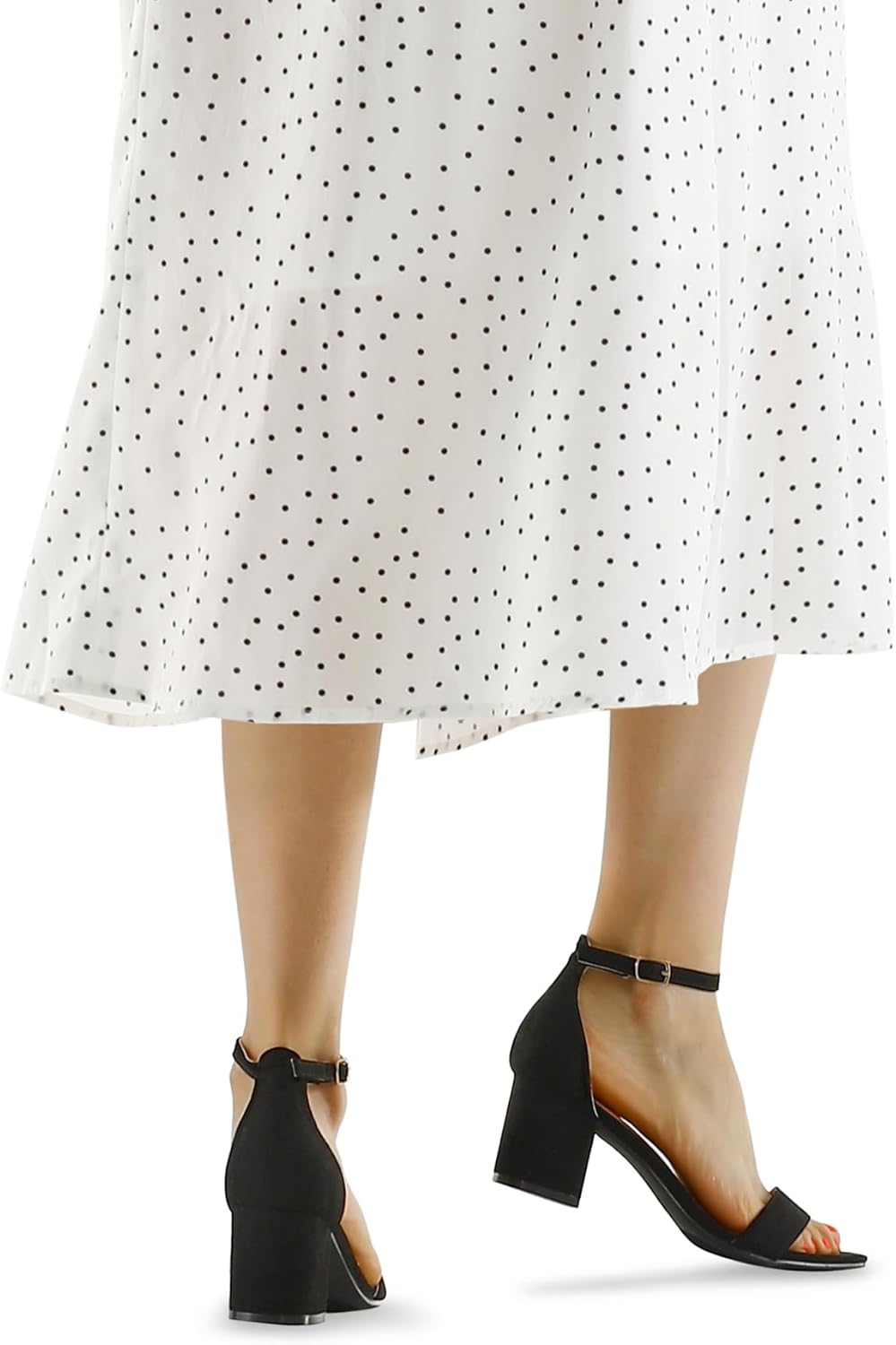Detalle 2 de mysoft Women’s Chunky Low Heels Open Toe Ankle Strap Block Heeled Sandals