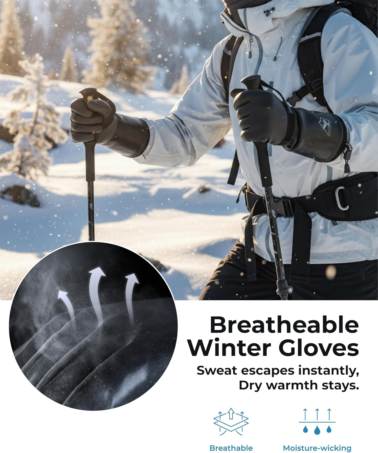 Detalle de Toolant Balaena Waterproof Winter Gloves with Grip for Outdoor Work