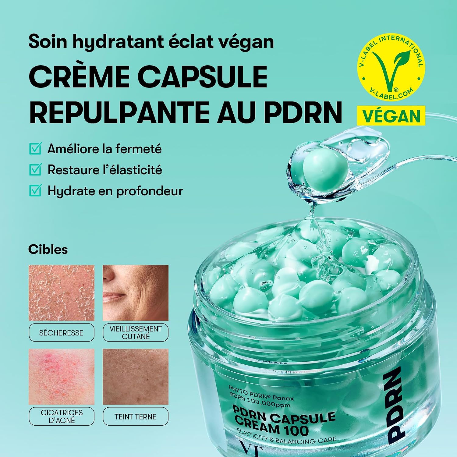 Detalle de VT COSMETICS Crema en Cápsulas PDRN 100: Hydrating, Firming & Glow in a Jar