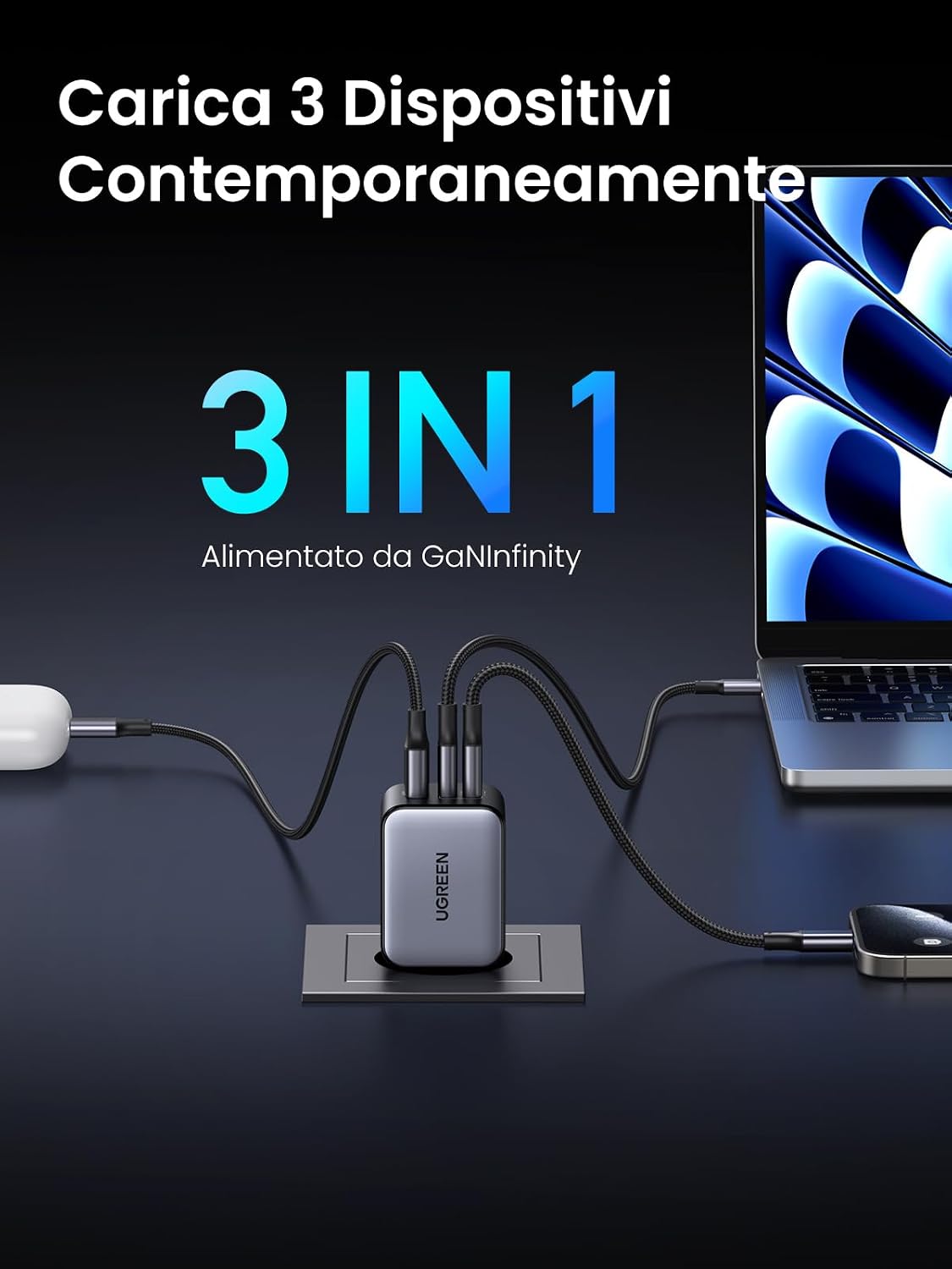 Thumbnail 2 de UGREEN Nexode 65W USB C GaN caricatore