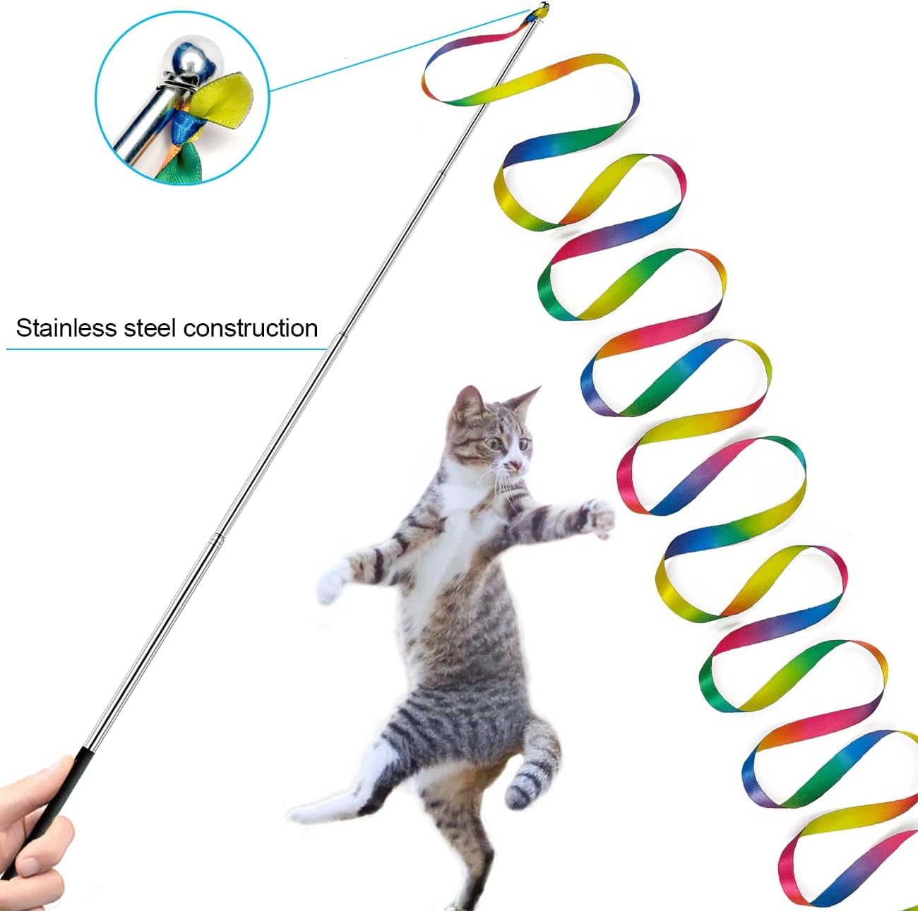 Thumbnail 5 de ZPH Interactive Cat Wand Toy Set with Retractable Wands and Teaser Refills