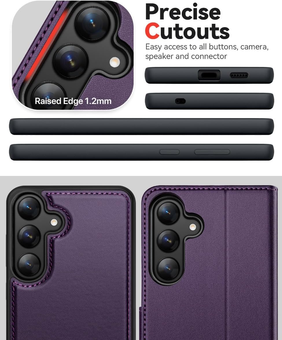 Thumbnail 6 de OCASE kompatible Hülle für Samsung Galaxy S25 Plus (2in1) mit abnehmbarem Magnet-Flip, Kartenfach & RFID-Schutz – dunkelviolett