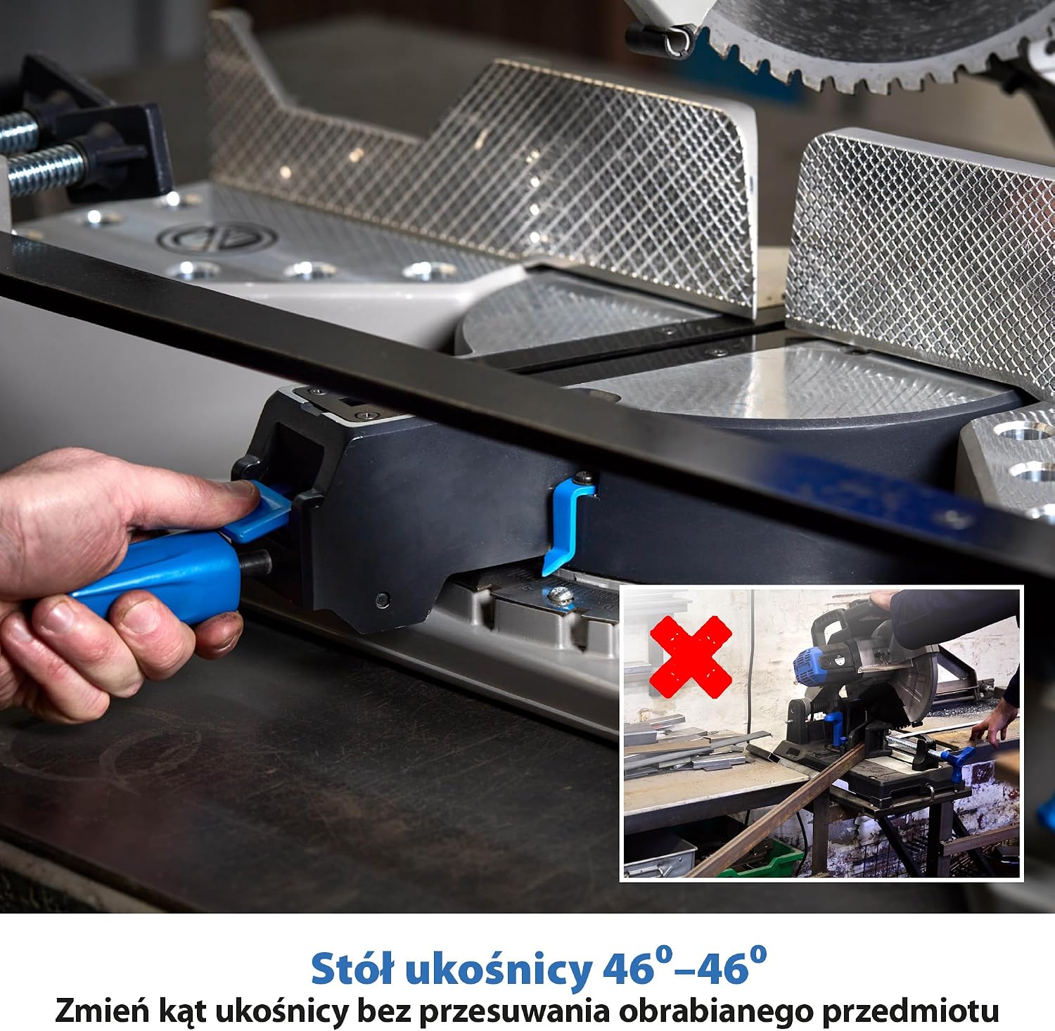 Detalle de Evolution Power Tools S355MCS – ukośnica do metalu 355 mm, 2200 W, 230 V