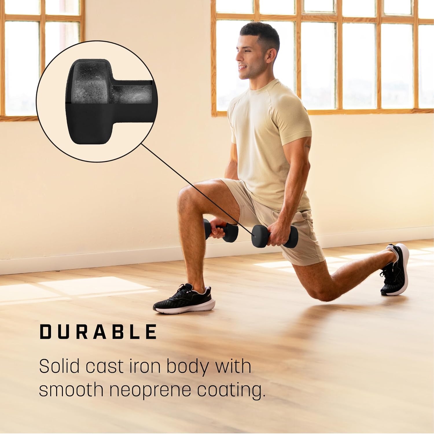 Thumbnail 3 de KG Physio Weights Neoprene-Coated Dumbbells Set (1–10kg pairs) with Anti-Roll Technology & A3 Exercise Poster