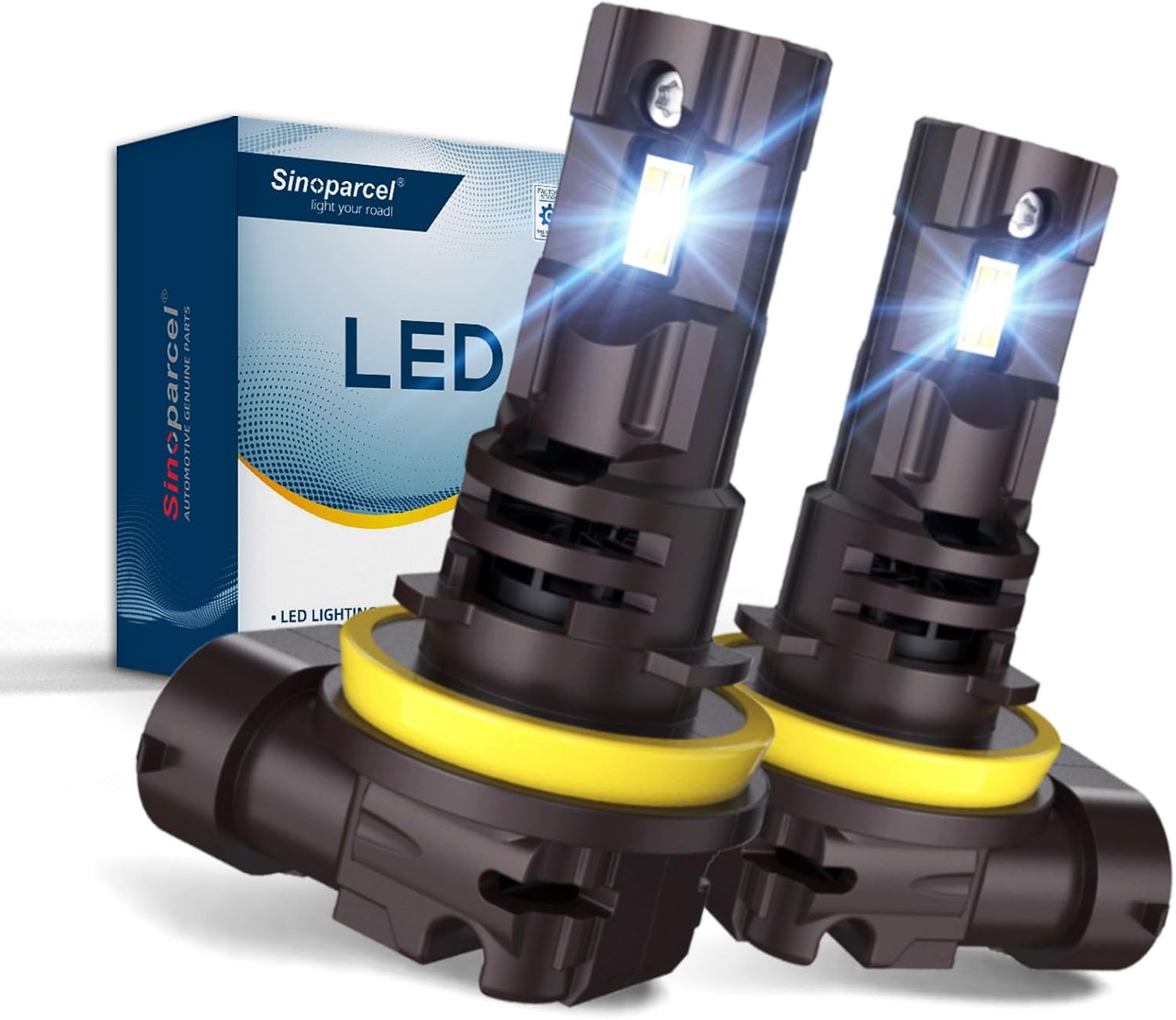 Detalle de Sinoparcel 2025 Améliorée H8/H11 LED – Lot de 2 ampoules phare, blanc 6500K, ventilation et homologation