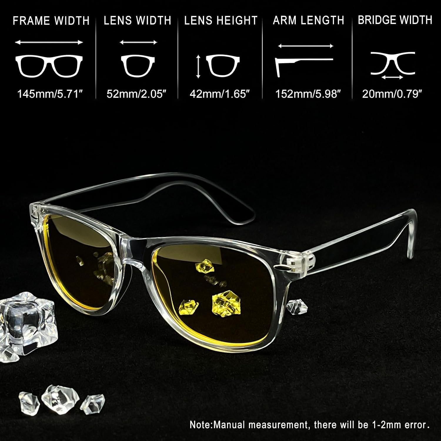 Detalle de Joopin klassische Sonnenbrille Herren & Damen (polarisiert) Retro rechteckig mit UV400