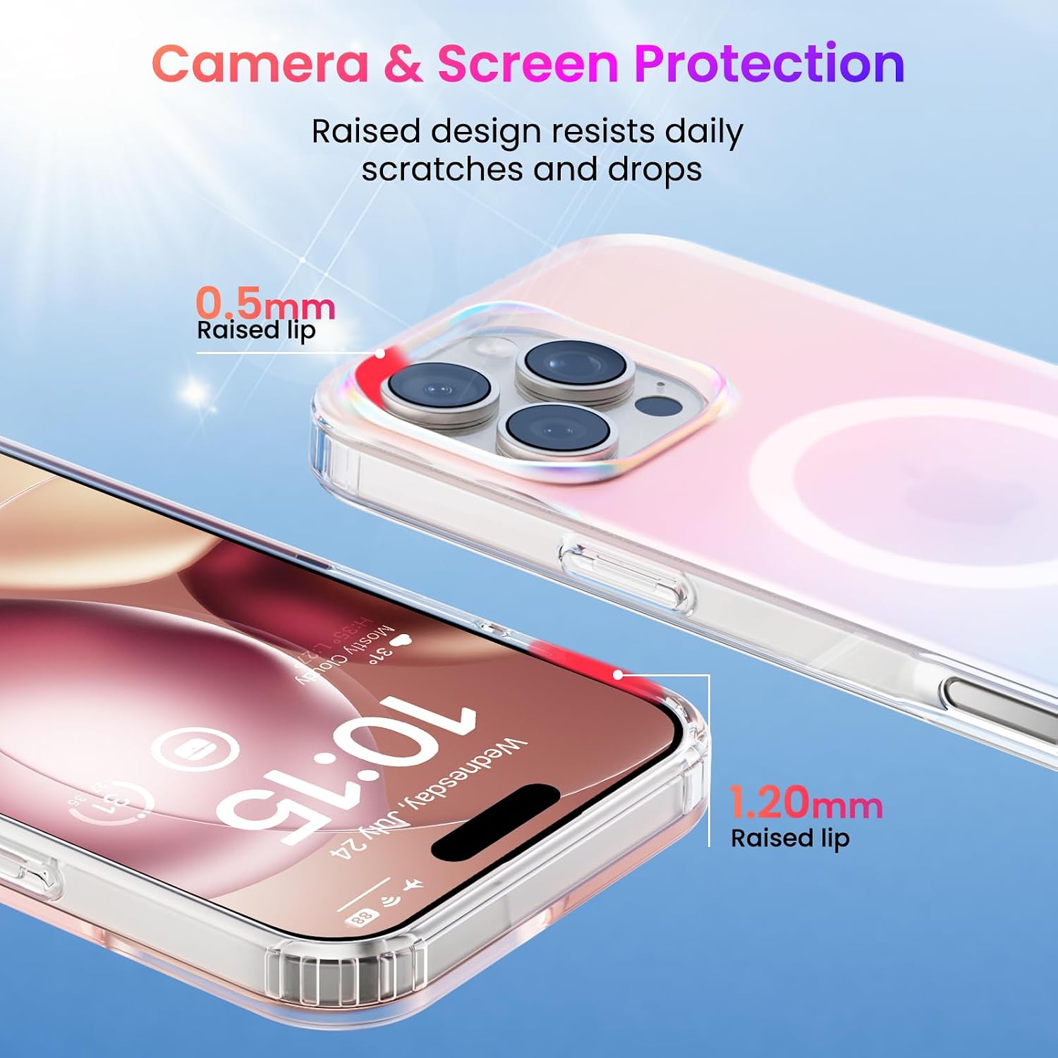 Thumbnail 4 de ORNARTO MagSafe case for iPhone 16 Pro Max – shockproof rainbow sunset cover