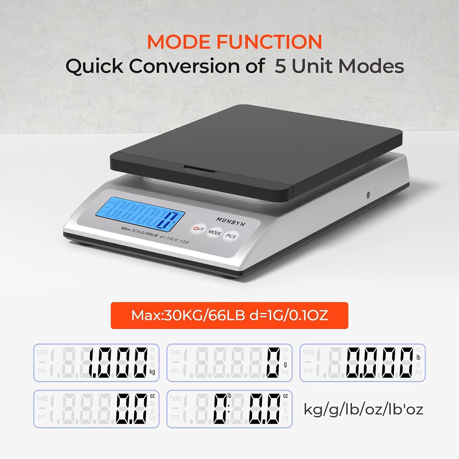 Detalle 2 de MUNBYN postal scales 30kg parcel scale
