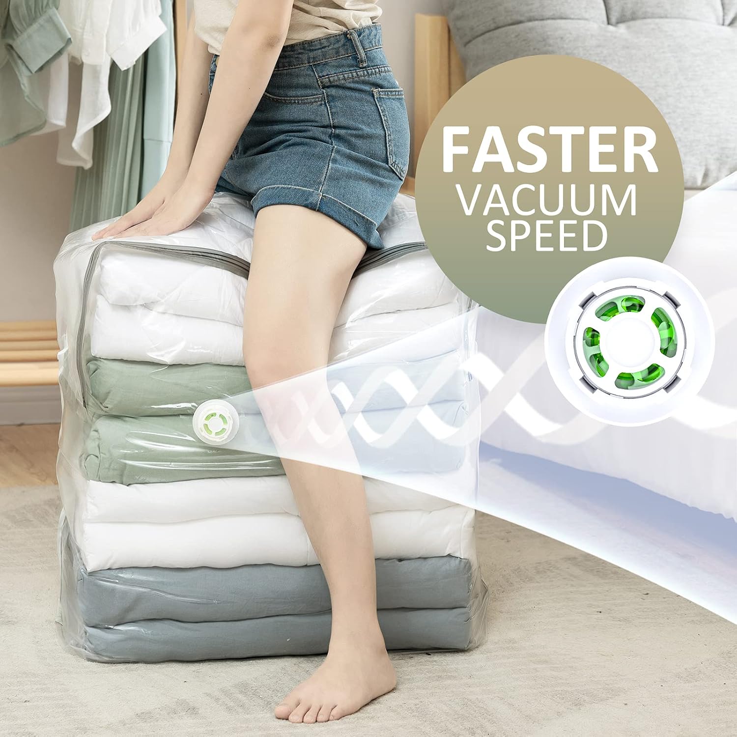 Detalle de TAILI Extra Large Vacuum Storage Bags Cube 4 Super Jumbo – 40x28x18x18 Inch